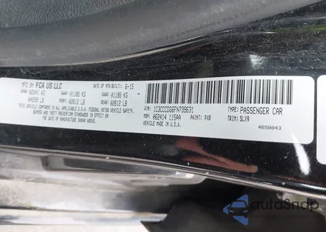 2015 Chrysler 200 S from USA, damaged, VIN 1C3CCCDG6FN739631